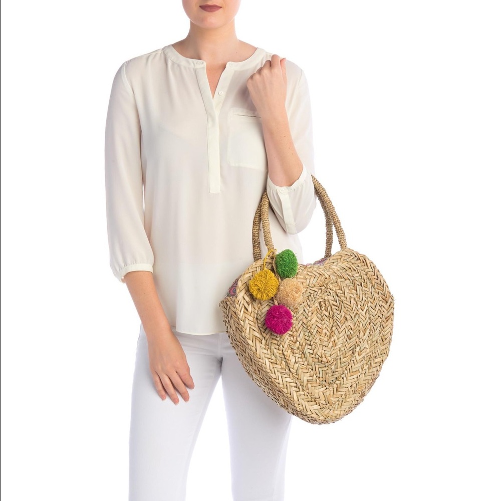 SHIRALEAH Anthropology Amore Heart-Shaped Tote